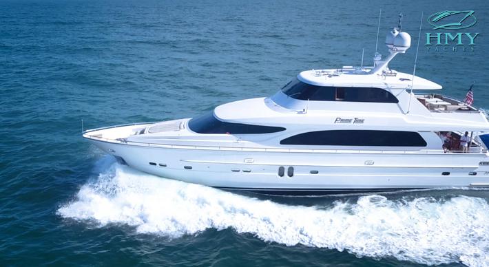Meet Primetime, a Horizon 82′ Skylounge Motor Yacht